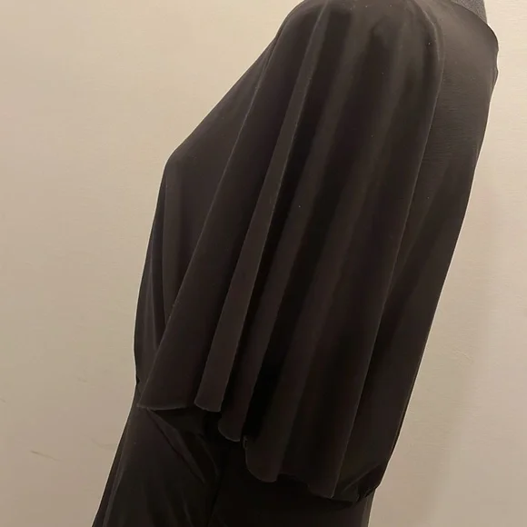 Evan Picone Dress Women Black Tie Size 10 Black Ruched Detail Body Flattering - Picture 7 of 13